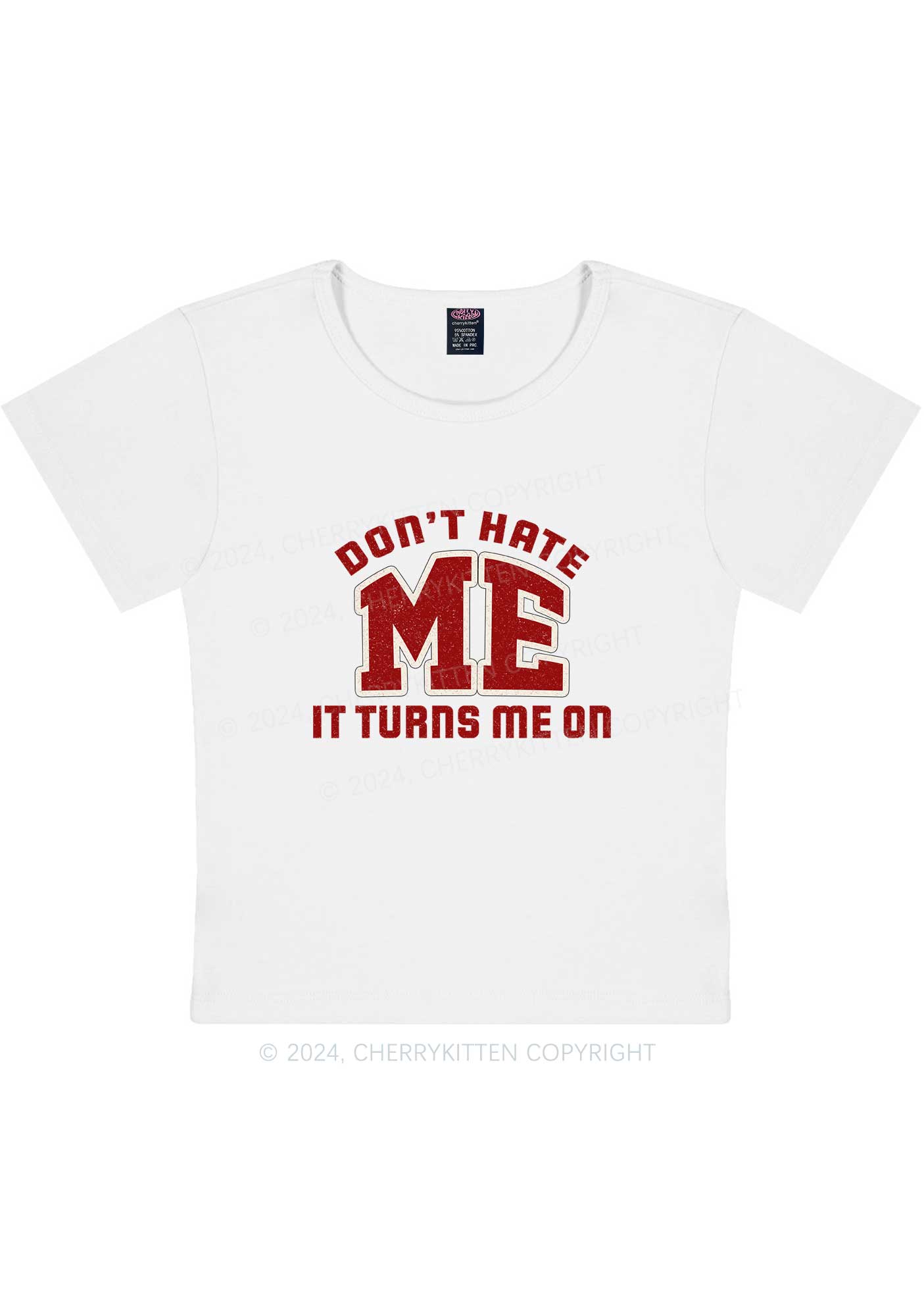 Curvy Don't Hate Me Y2K Baby Tee Cherrykitten