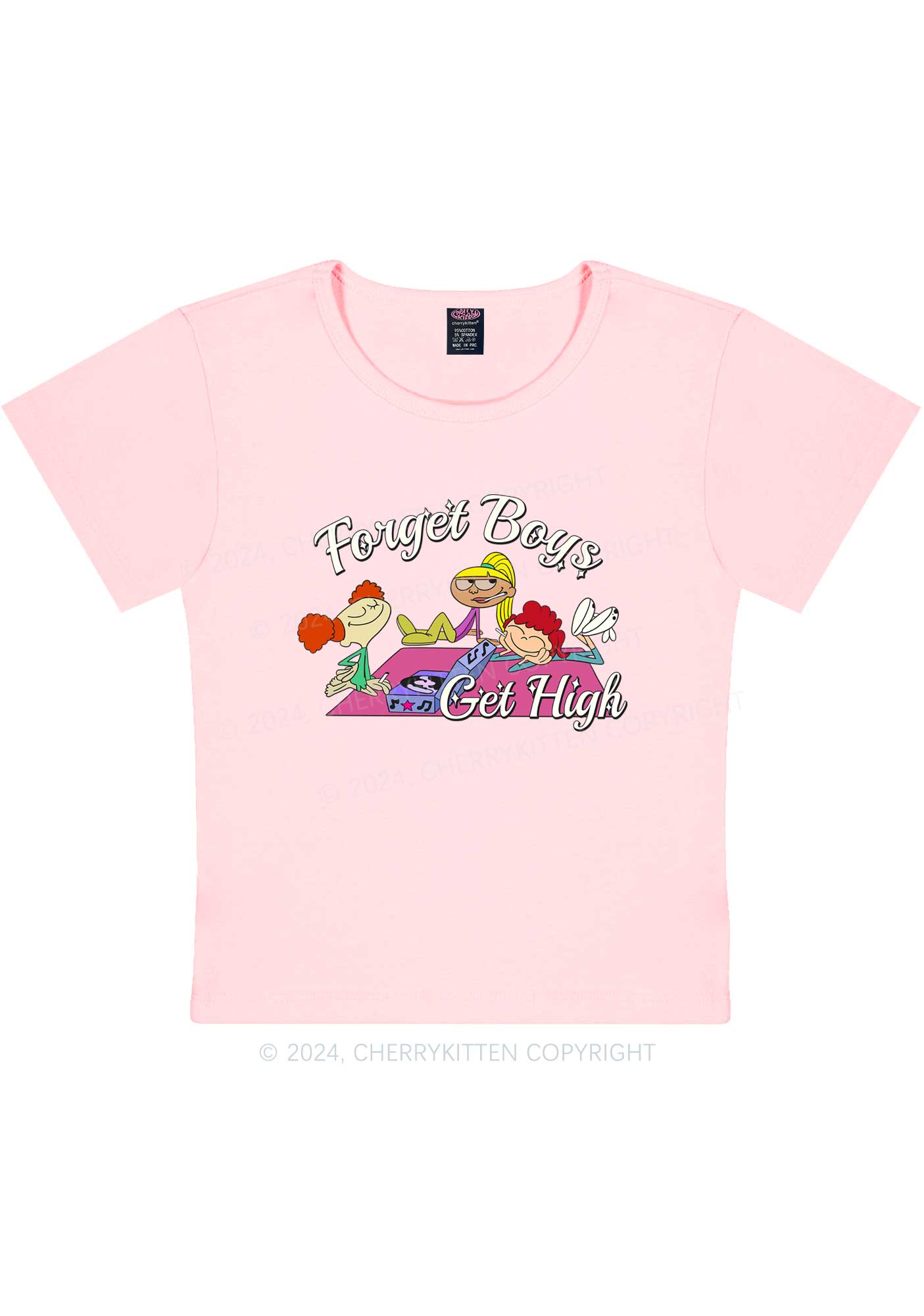 Forget Boys Y2K Baby Tee Cherrykitten