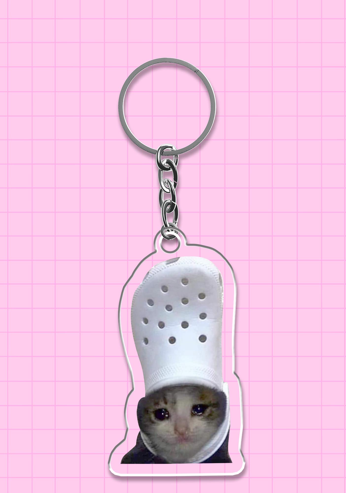 Crying Cat 1Pc Y2K Keychain Cherrykitten