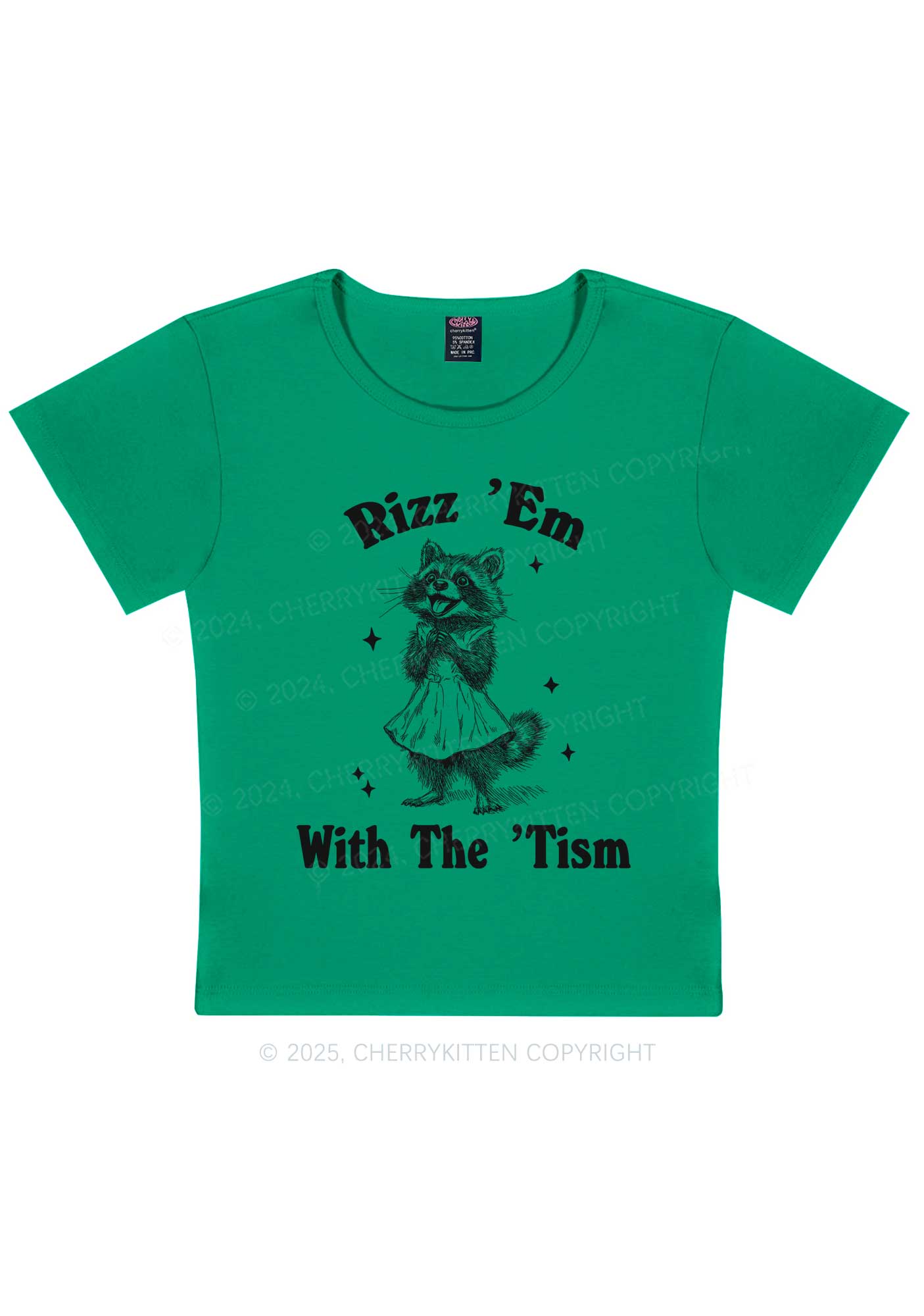 Rizz Em With The Tism Y2K Baby Tee Cherrykitten