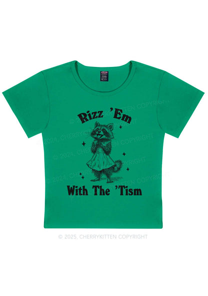 Rizz Em With The Tism Y2K Baby Tee Cherrykitten