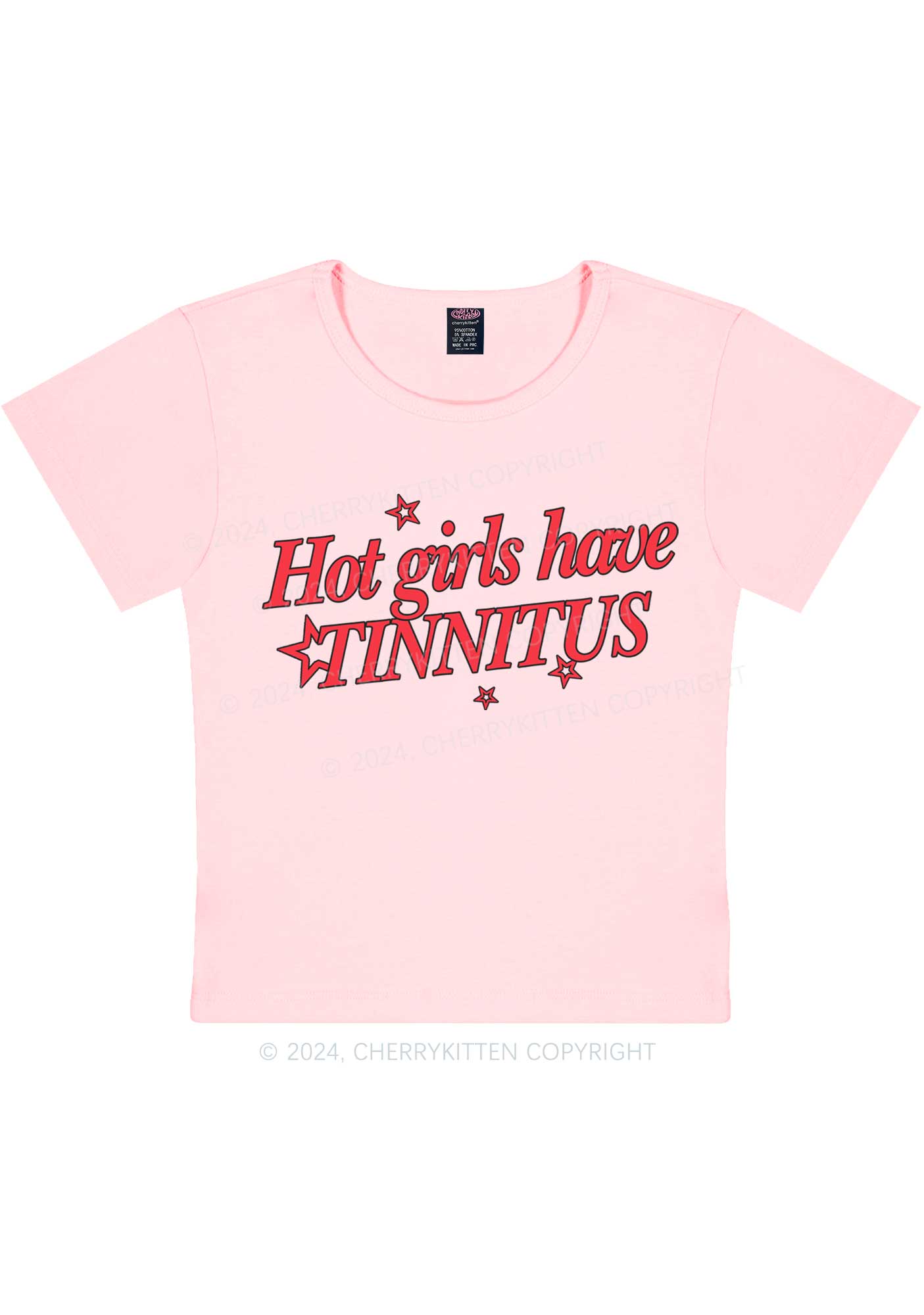 Hot Girls Have Tinnitus Y2K Baby Tee Cherrykitten