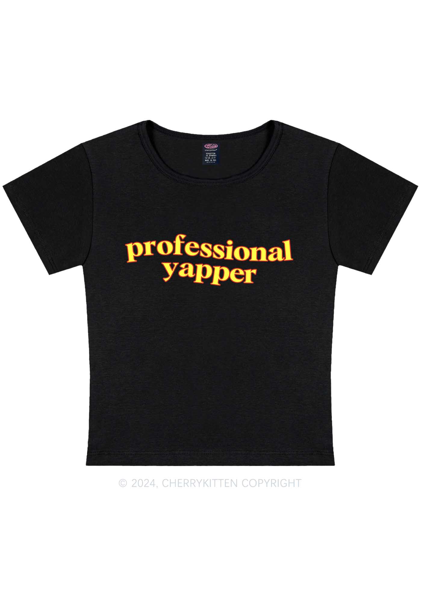 Curvy Professional Yapper Y2K Baby Tee Cherrykitten