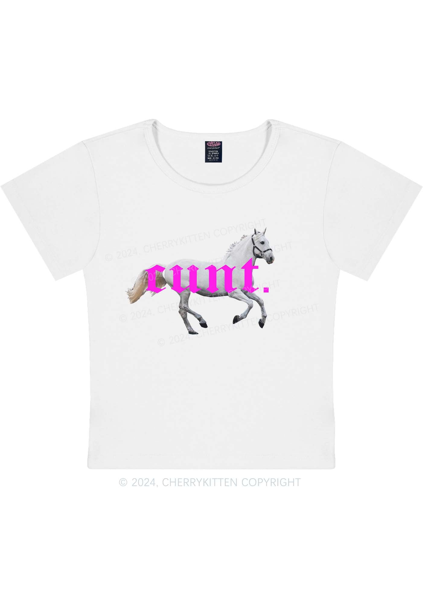 Cxxt Horse Y2K Baby Tee Cherrykitten