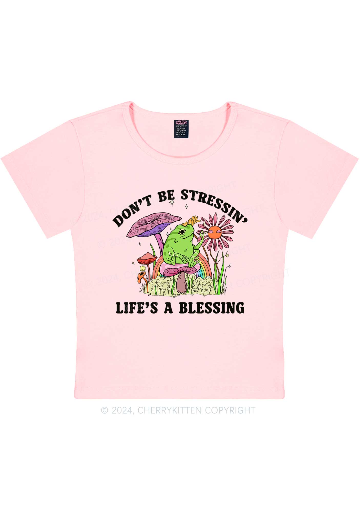 Don't Be Stressin Y2K Baby Tee Cherrykitten