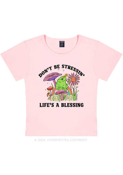 Don't Be Stressin Y2K Baby Tee Cherrykitten