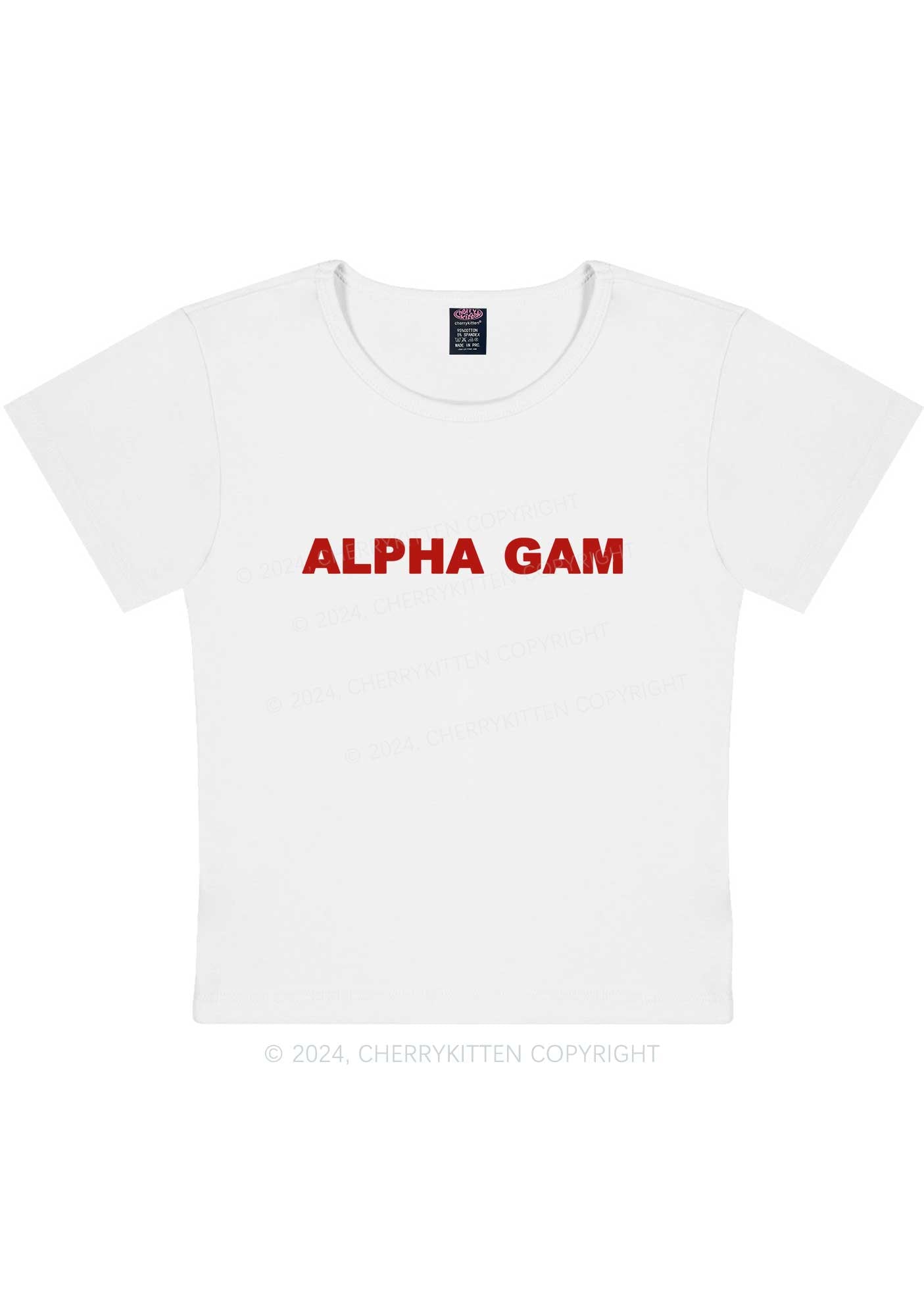 Curvy Alpha Gam Y2K Baby Tee Cherrykitten