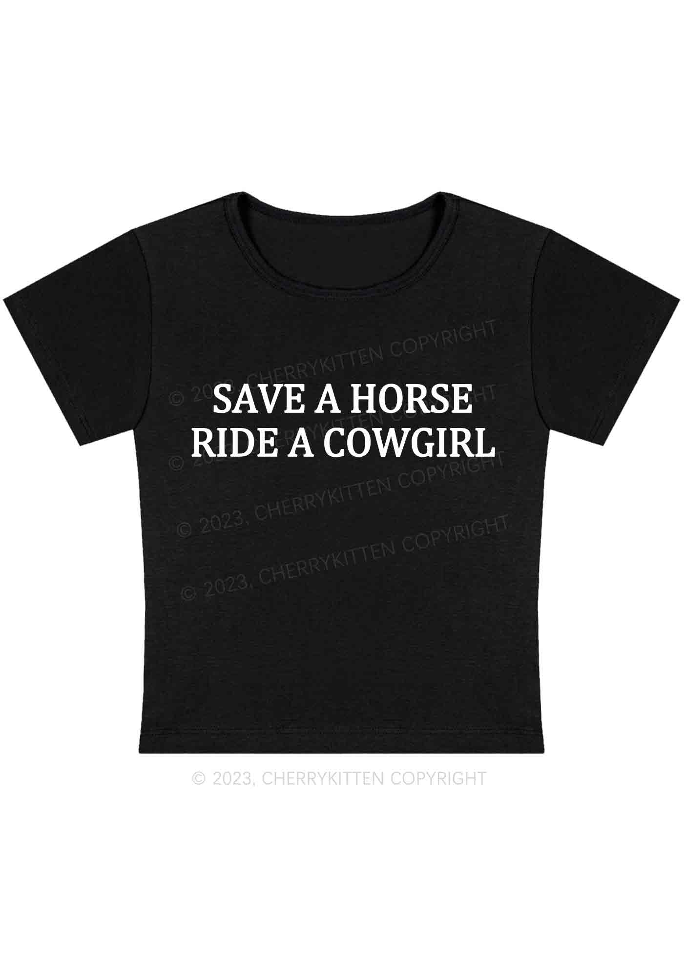 Curvy Save A Horse Ride A Cowgirl Y2K Baby Tee Cherrykitten