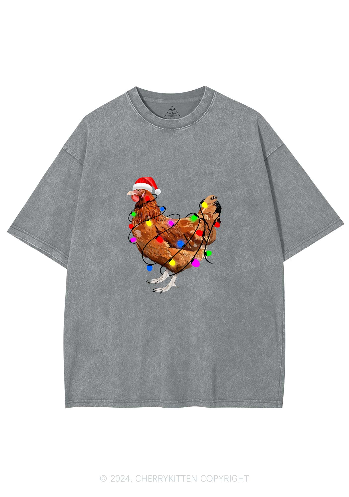 Christmas Hen Y2K Washed Tee Cherrykitten