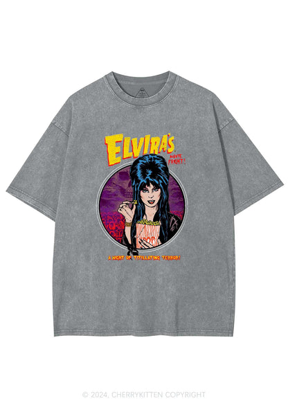 Halloween Movie Fright Y2K Washed Tee Cherrykitten