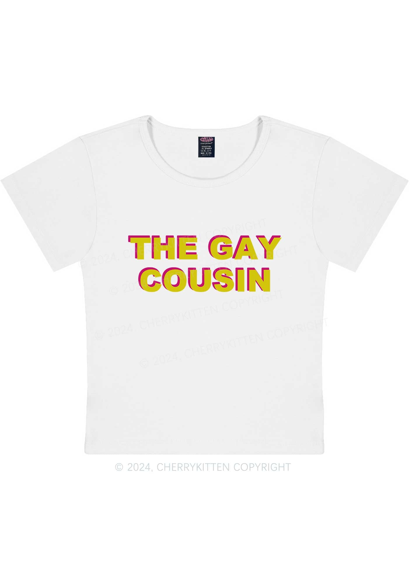 Curvy The Gay Cousin Y2K Baby Tee Cherrykitten