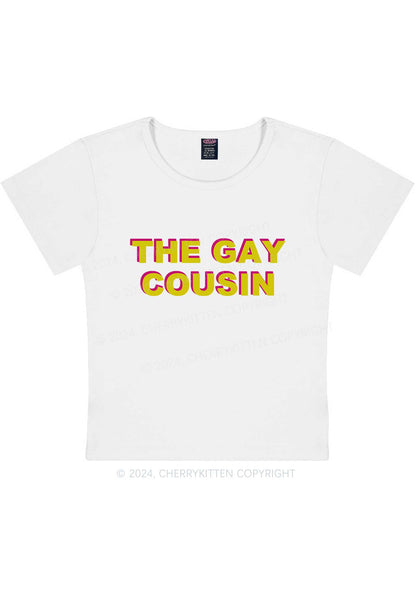 Curvy The Gay Cousin Y2K Baby Tee Cherrykitten