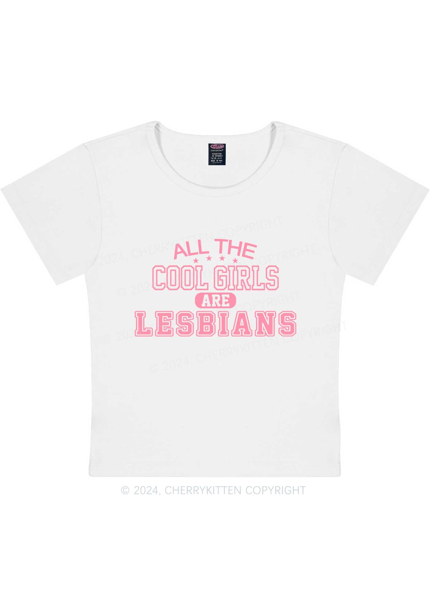 Cool Girls Are Lesbians Y2K Baby Tee Cherrykitten