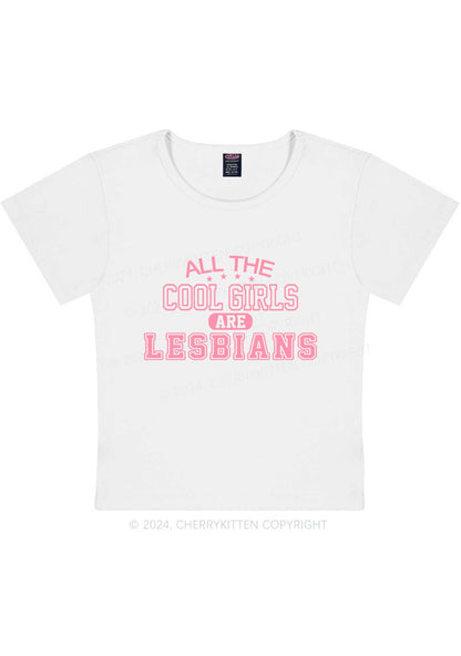 Cool Girls Are Lesbians Y2K Baby Tee Cherrykitten