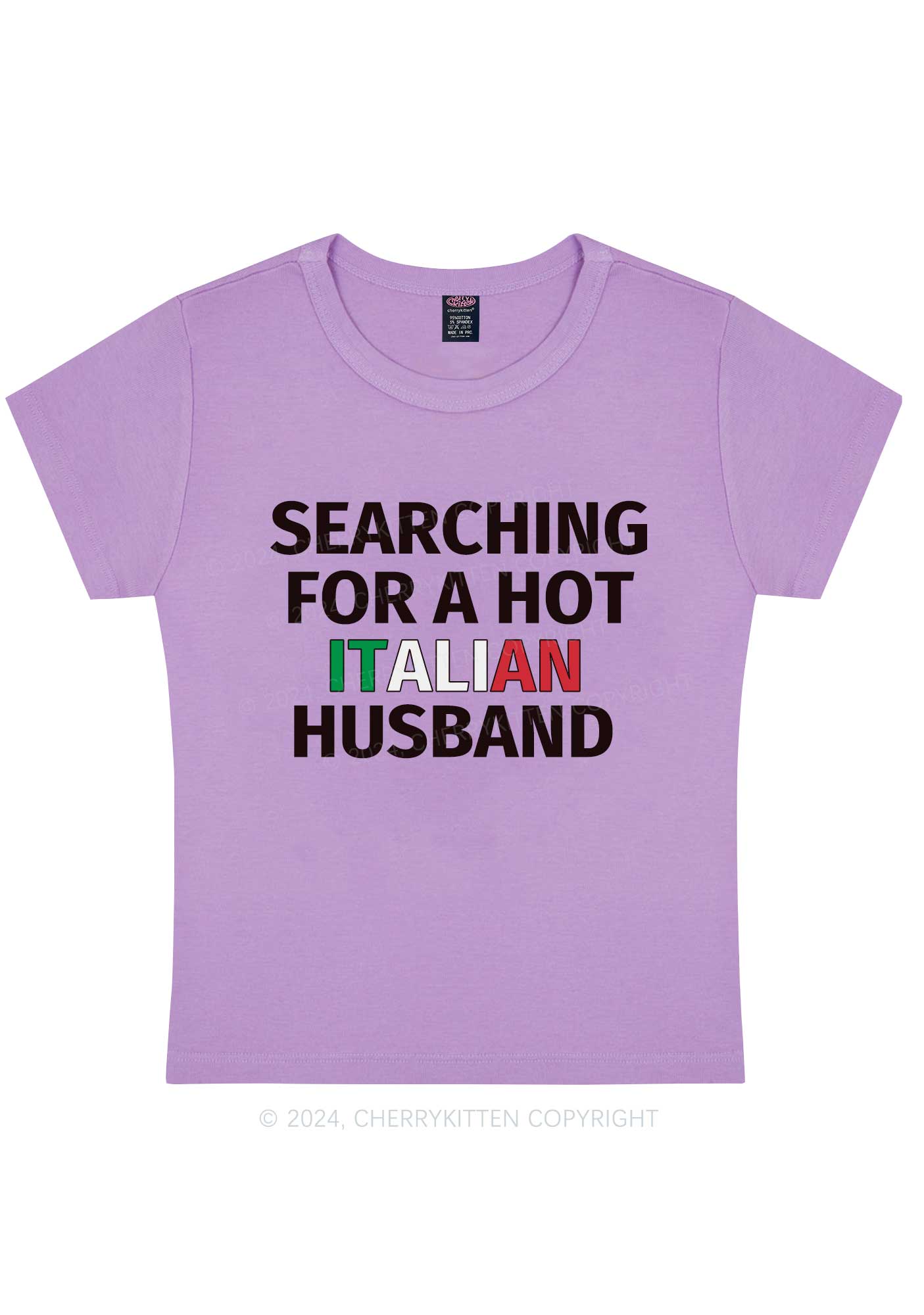 Hot Italian Husband Y2K Valentine's Day Baby Tee Cherrykitten