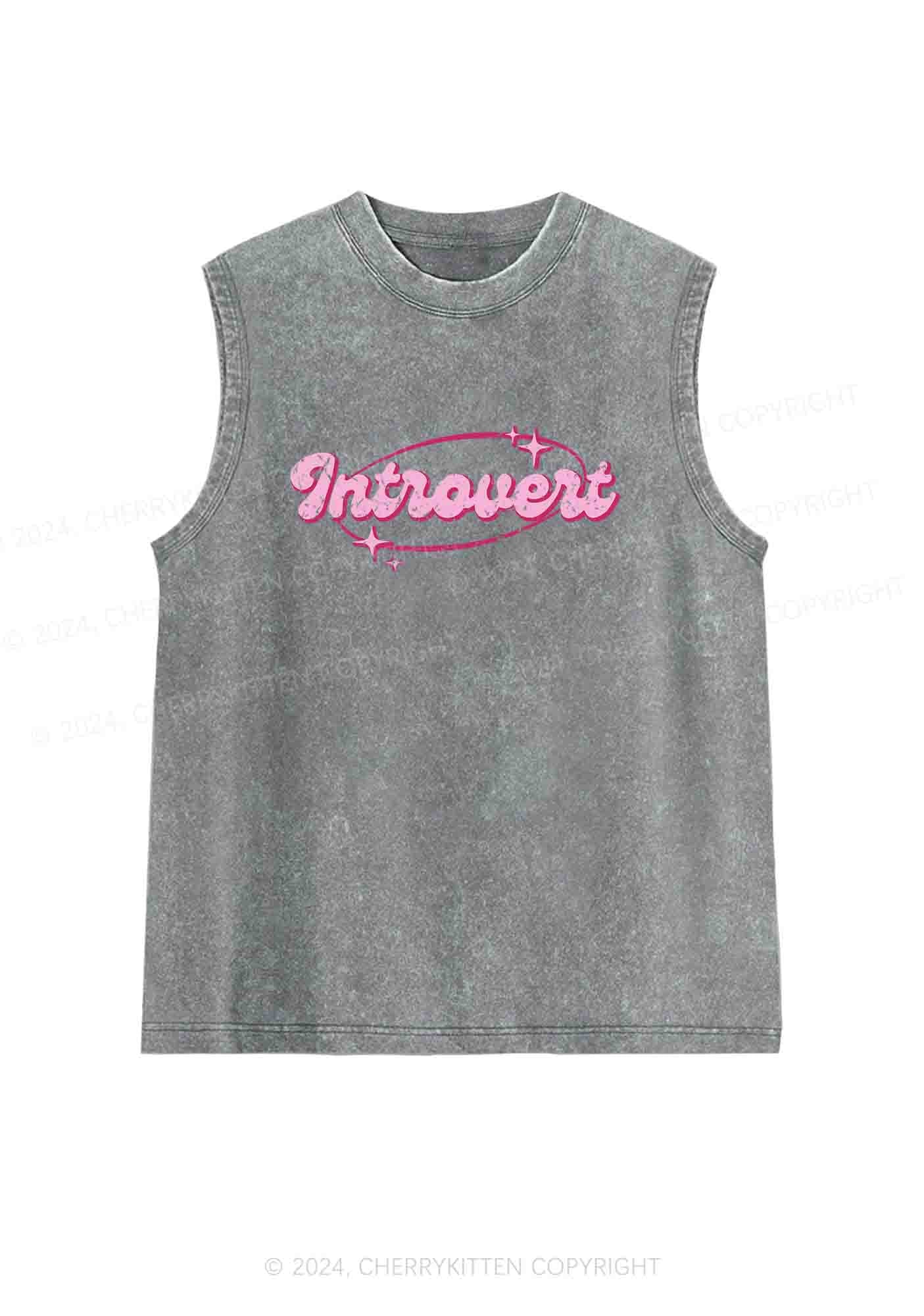 Introvert Universe Y2K Washed Tank Cherrykitten