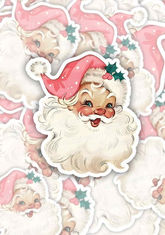 Christmas Pink Santa 1Pc Y2K Sticker Cherrykitten