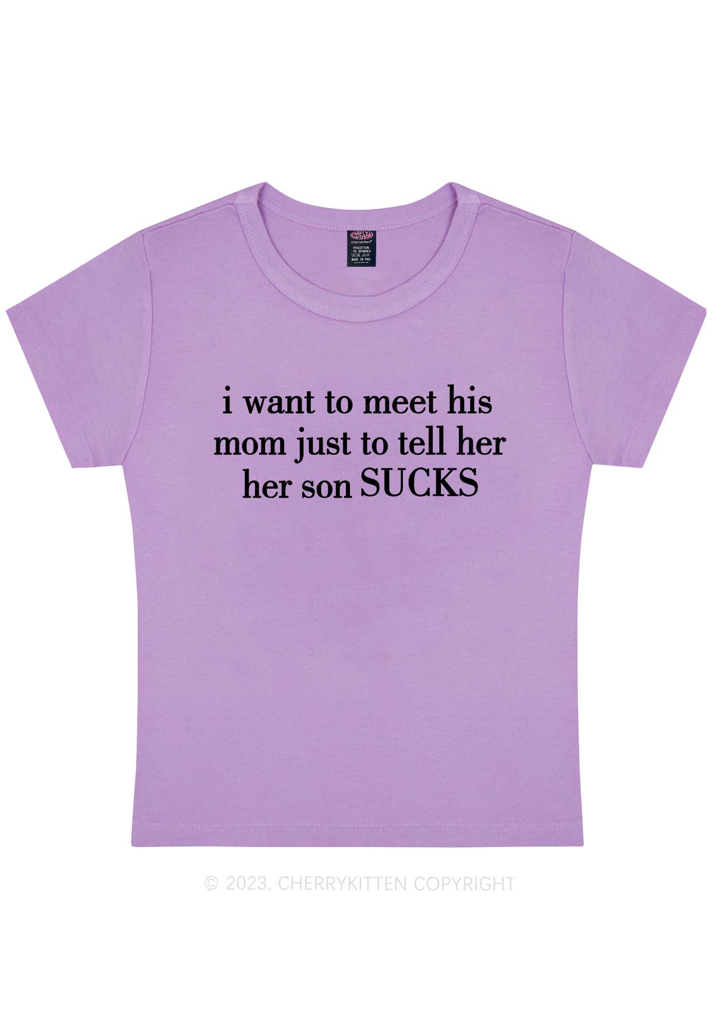 Curvy Her Son Sucks Y2K Baby Tee Cherrykitten