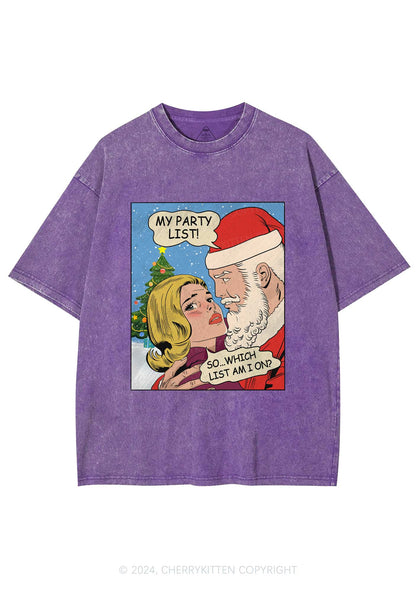 Christmas My Party List Y2K Washed Tee Cherrykitten