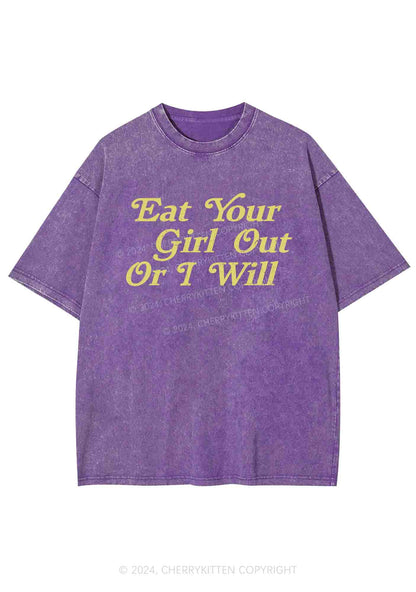 Eat Your Girl Out Y2K Washed Tee Cherrykitten