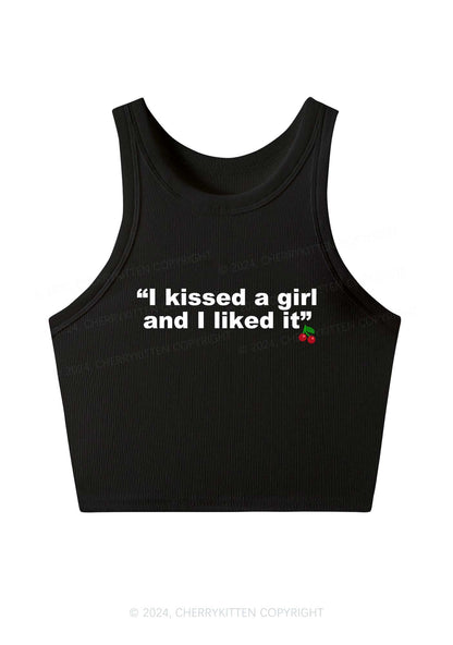 I Kissed A Girl Y2K Crop Tank Top Cherrykitten