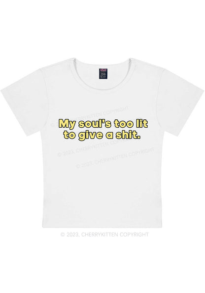 Curvy My Soul's Too Lit  Y2K Baby Tee Cherrykitten