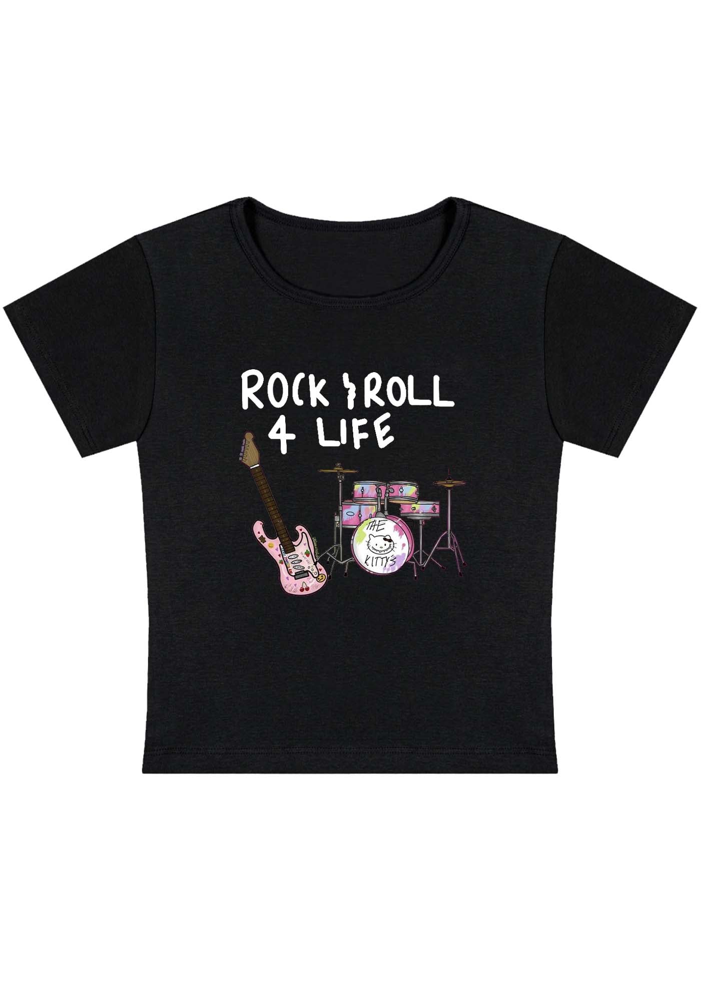 Curvy Rock Roll 4 Life Baby Tee