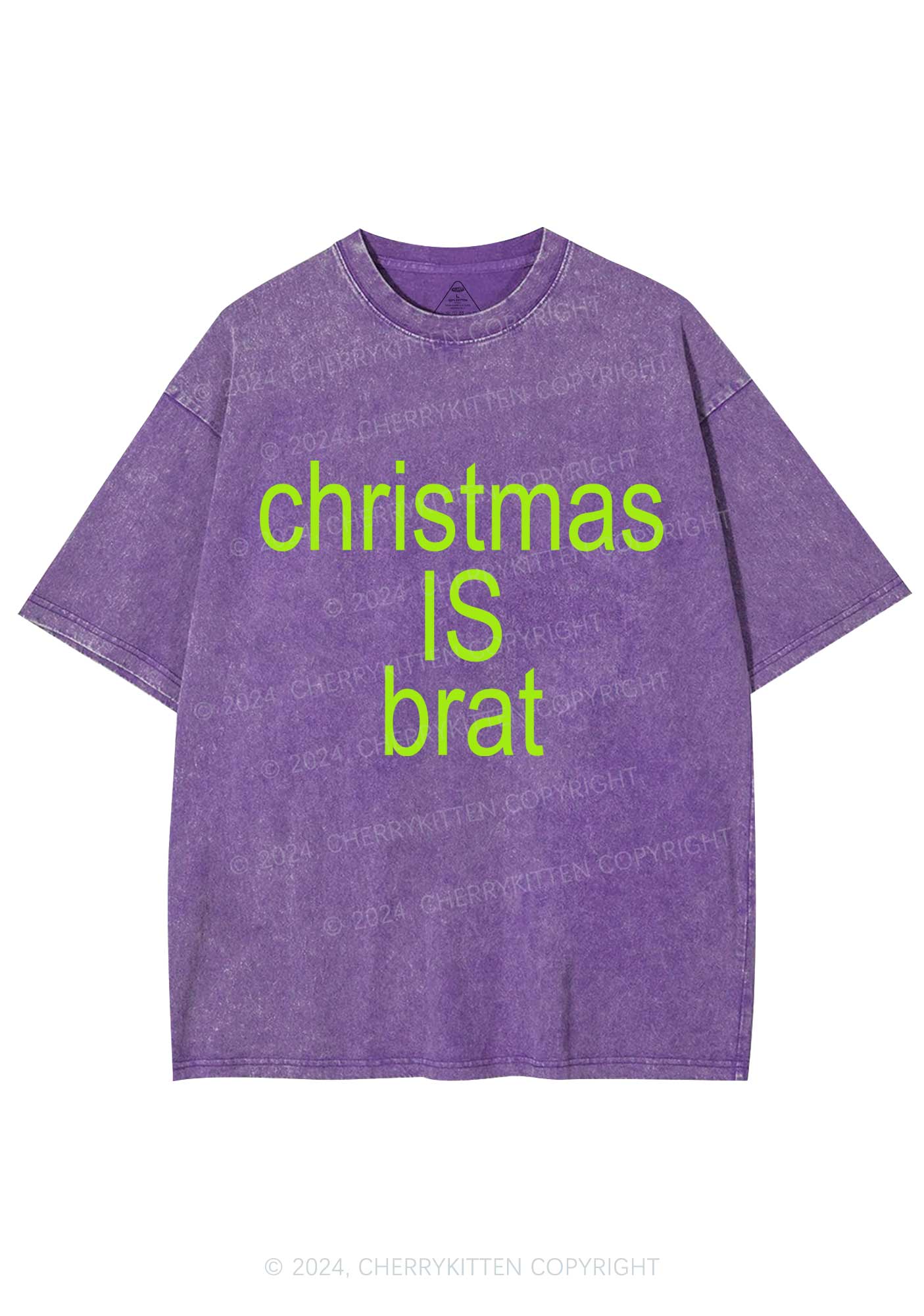 Christmas Is Brat Y2K Washed Tee Cherrykitten