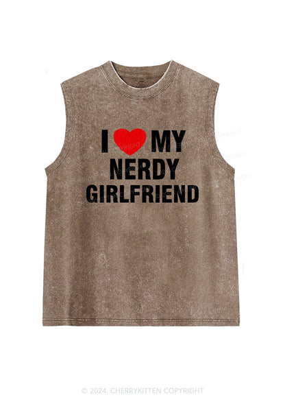 Love My Nerdy Girlfriend Y2K Valentine's Day Washed Tank Cherrykitten