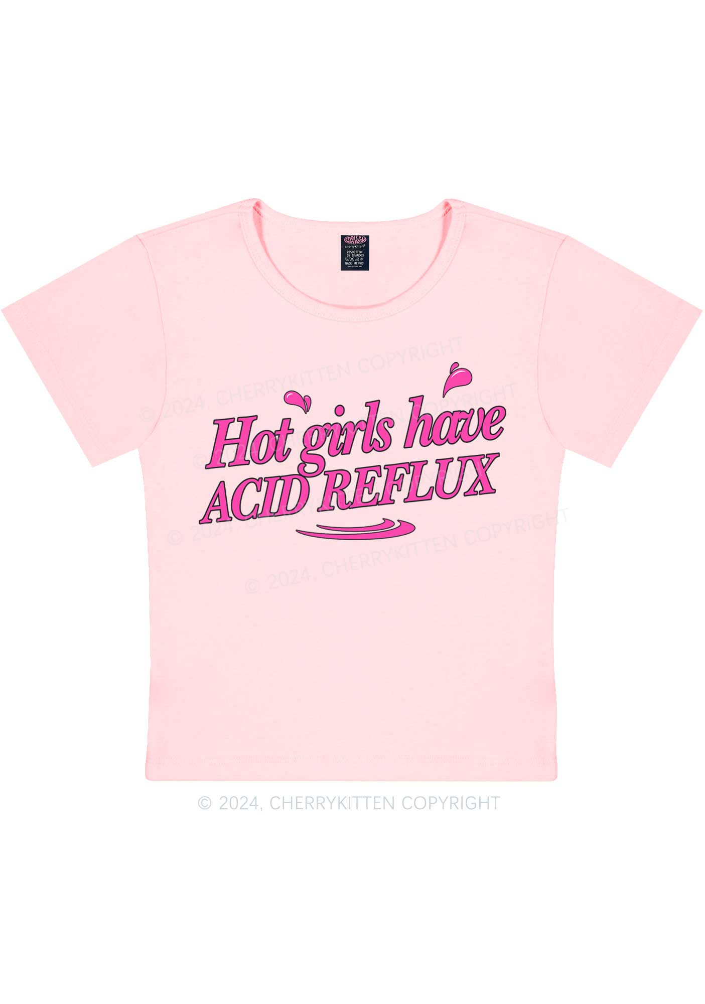 Hot Girls Have Acid Reflux Y2K Baby Tee Cherrykitten