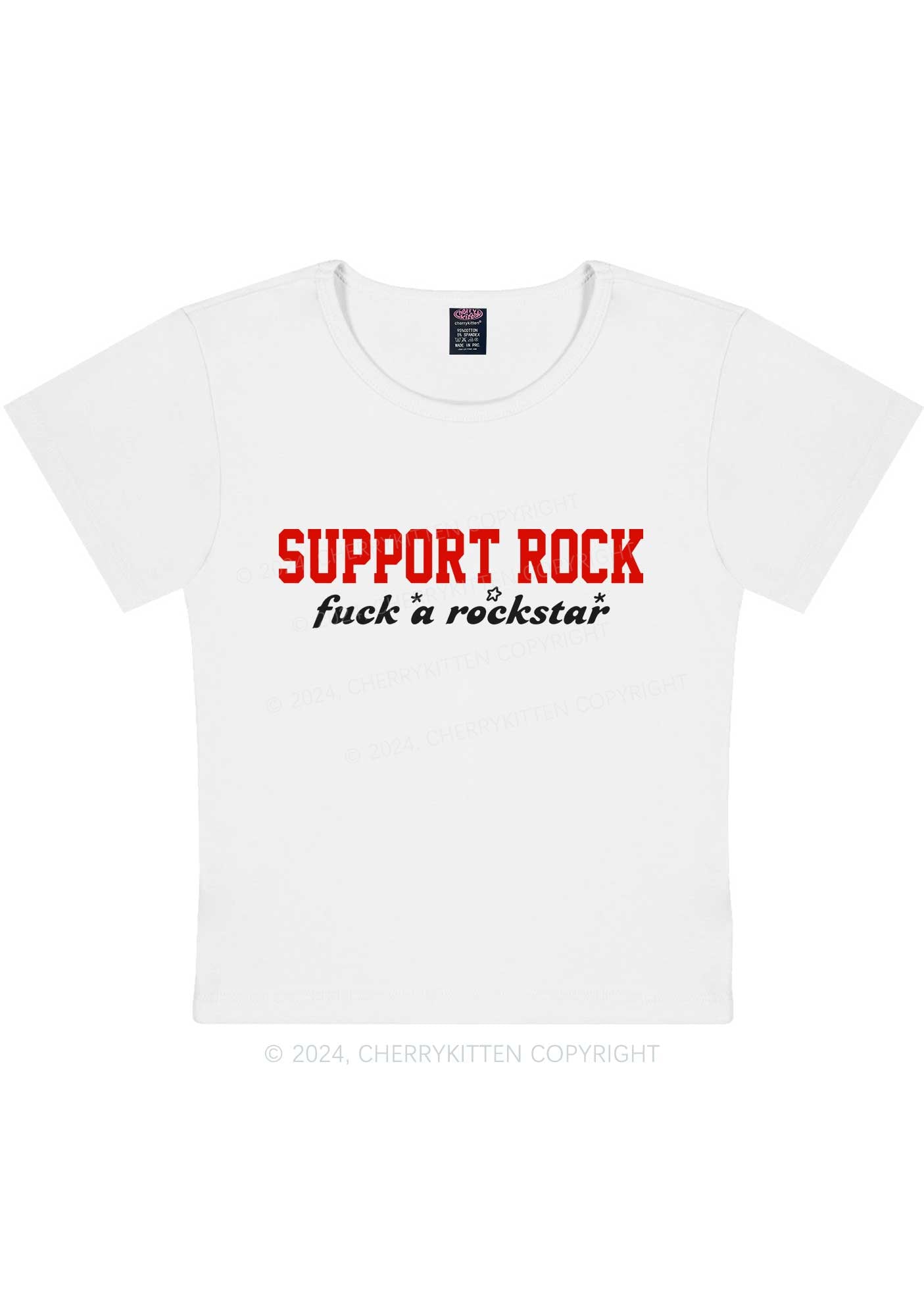 Curvy Support Rock Y2K Baby Tee Cherrykitten