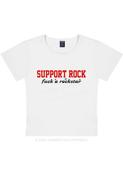 Curvy Support Rock Y2K Baby Tee Cherrykitten