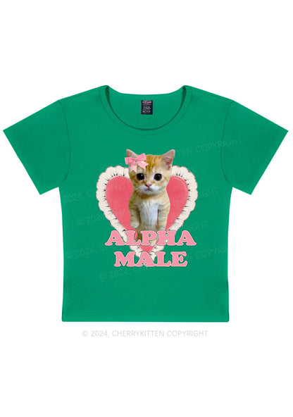 Alpha Male Kitten Y2K Baby Tee Cherrykitten