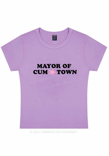 Curvy Mayor Of Come Town Y2K Baby Tee Cherrykitten