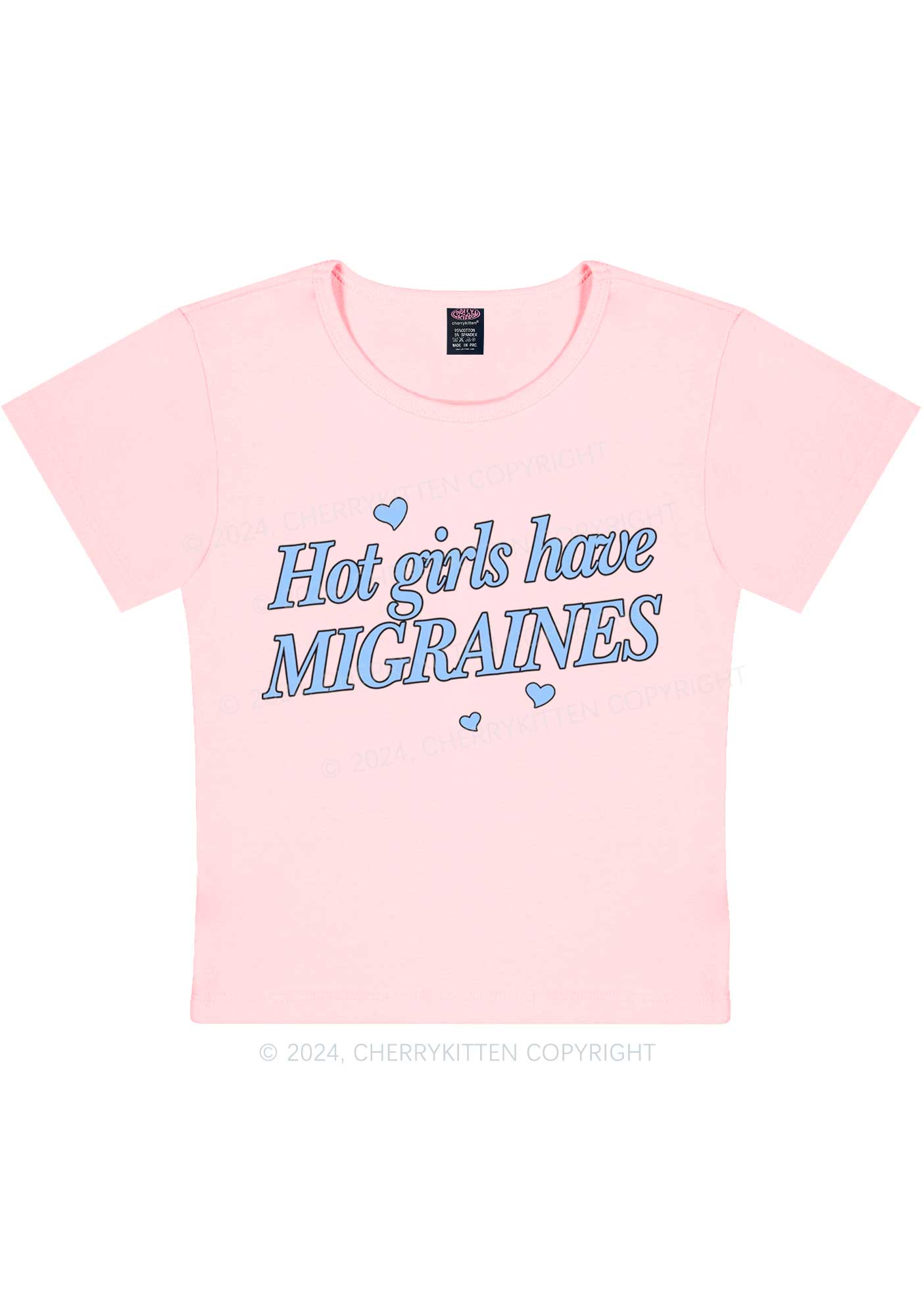 Hot Girls Have Migraines Y2K Baby Tee Cherrykitten