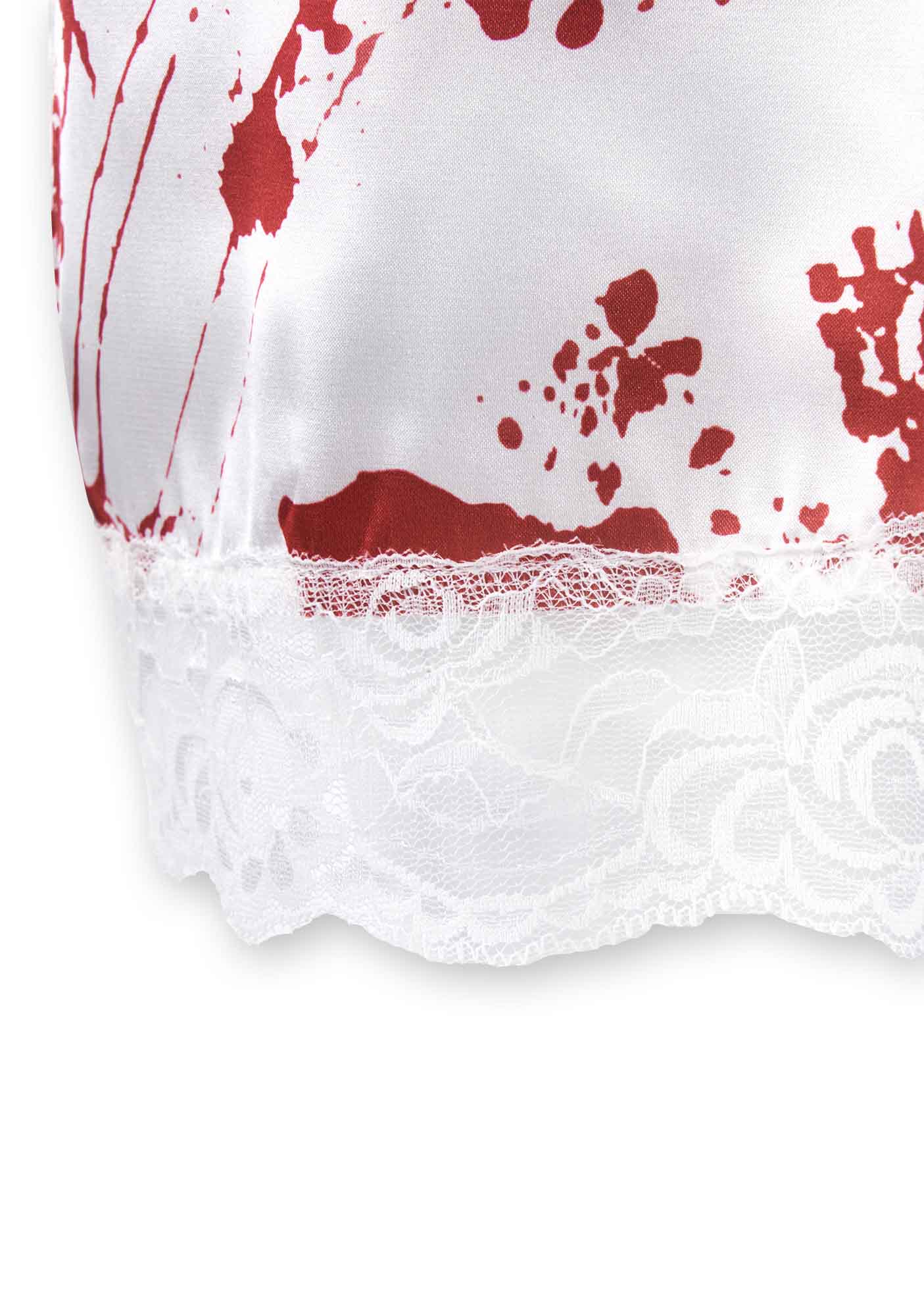 Halloween Bloodstain Print Lace Slip Dress Y2K Cosplay Costume