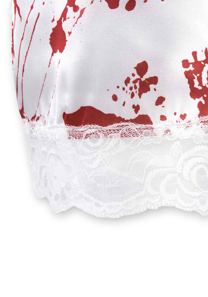 Halloween Bloodstain Print Lace Slip Dress Y2K Cosplay Costume