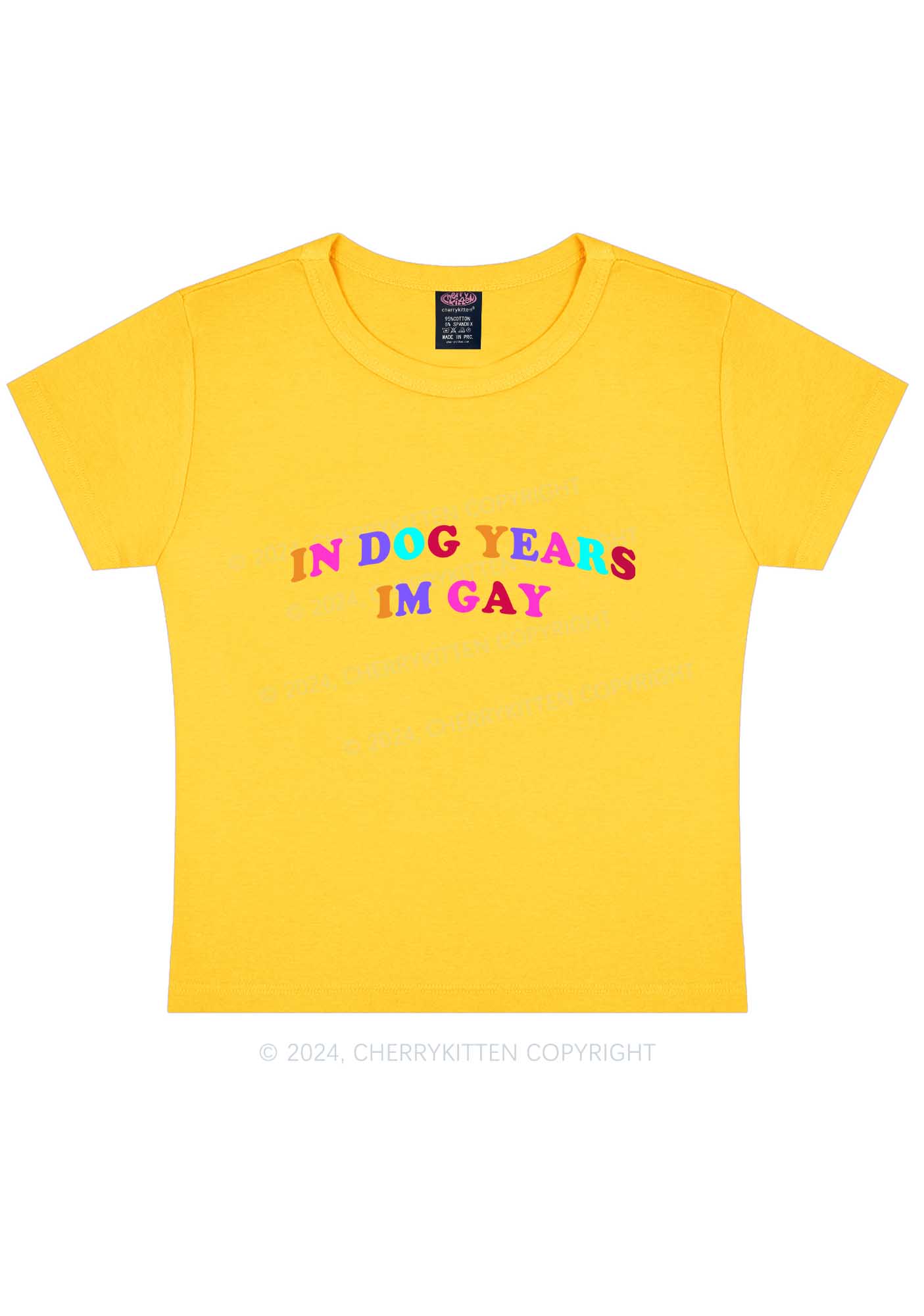 Dog Years Gay Y2K Baby Tee Cherrykitten