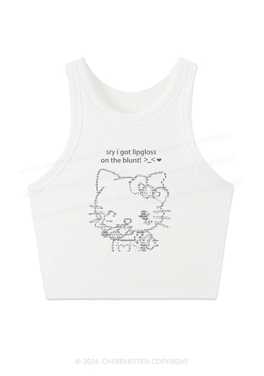 Sorry About Lipgloss Y2K Crop Tank Top Cherrykitten