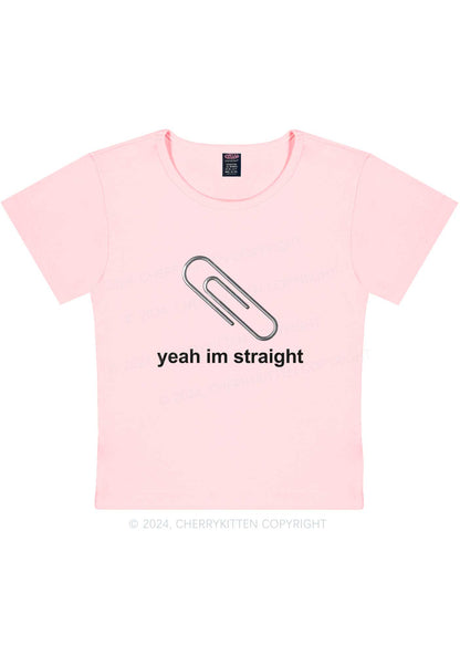 Yeah Im Straight Y2K Baby Tee Cherrykitten