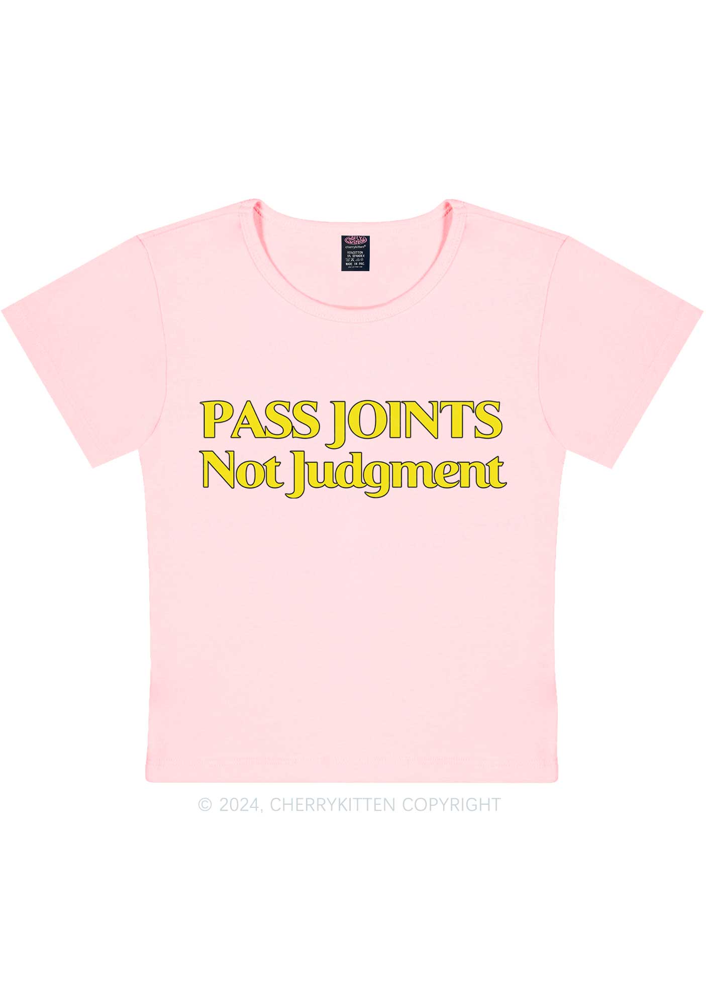 Pass Joints Not Judgment Y2K Baby Tee Cherrykitten