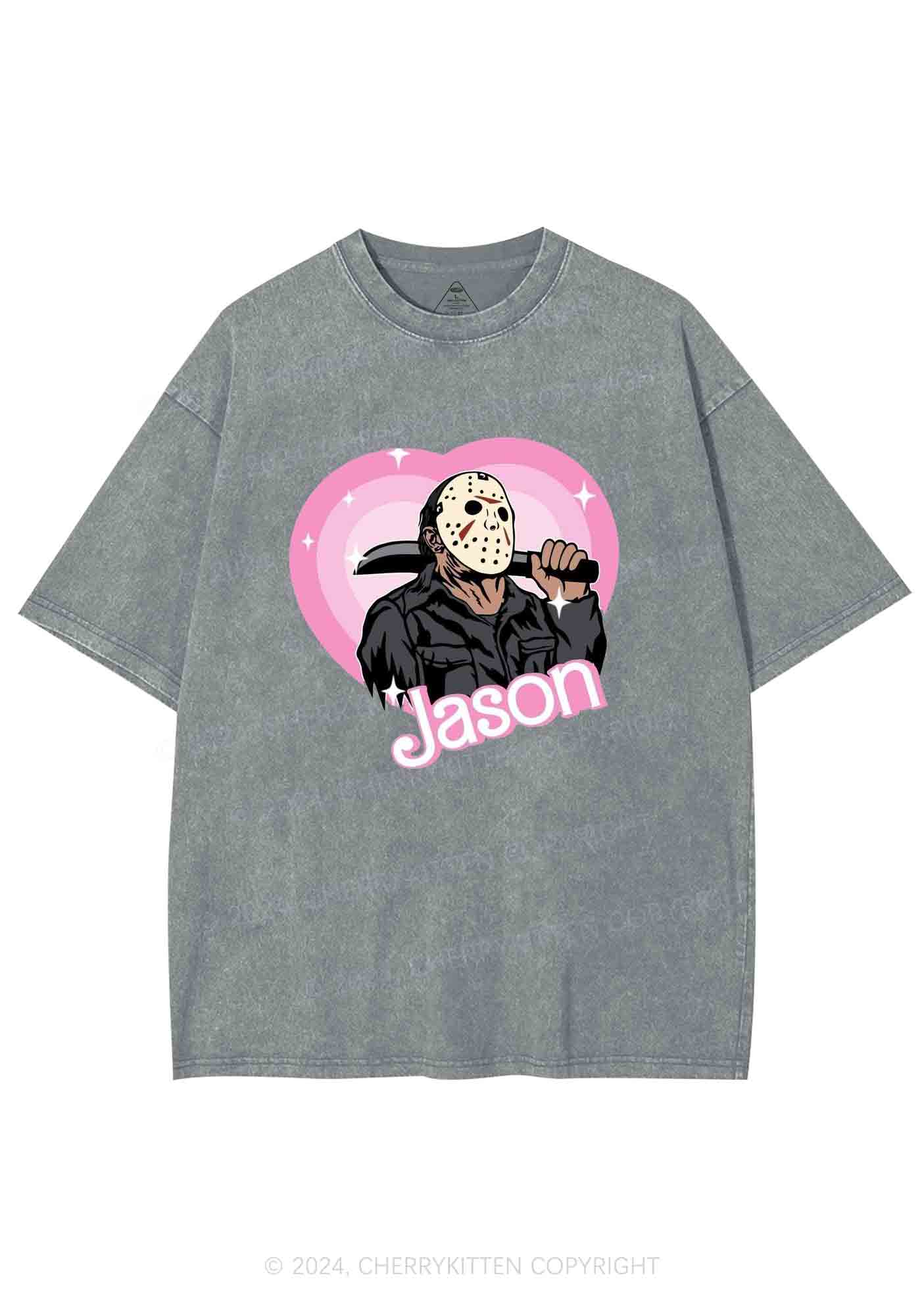 Halloween Mask Killer Y2K Washed Tee Cherrykitten