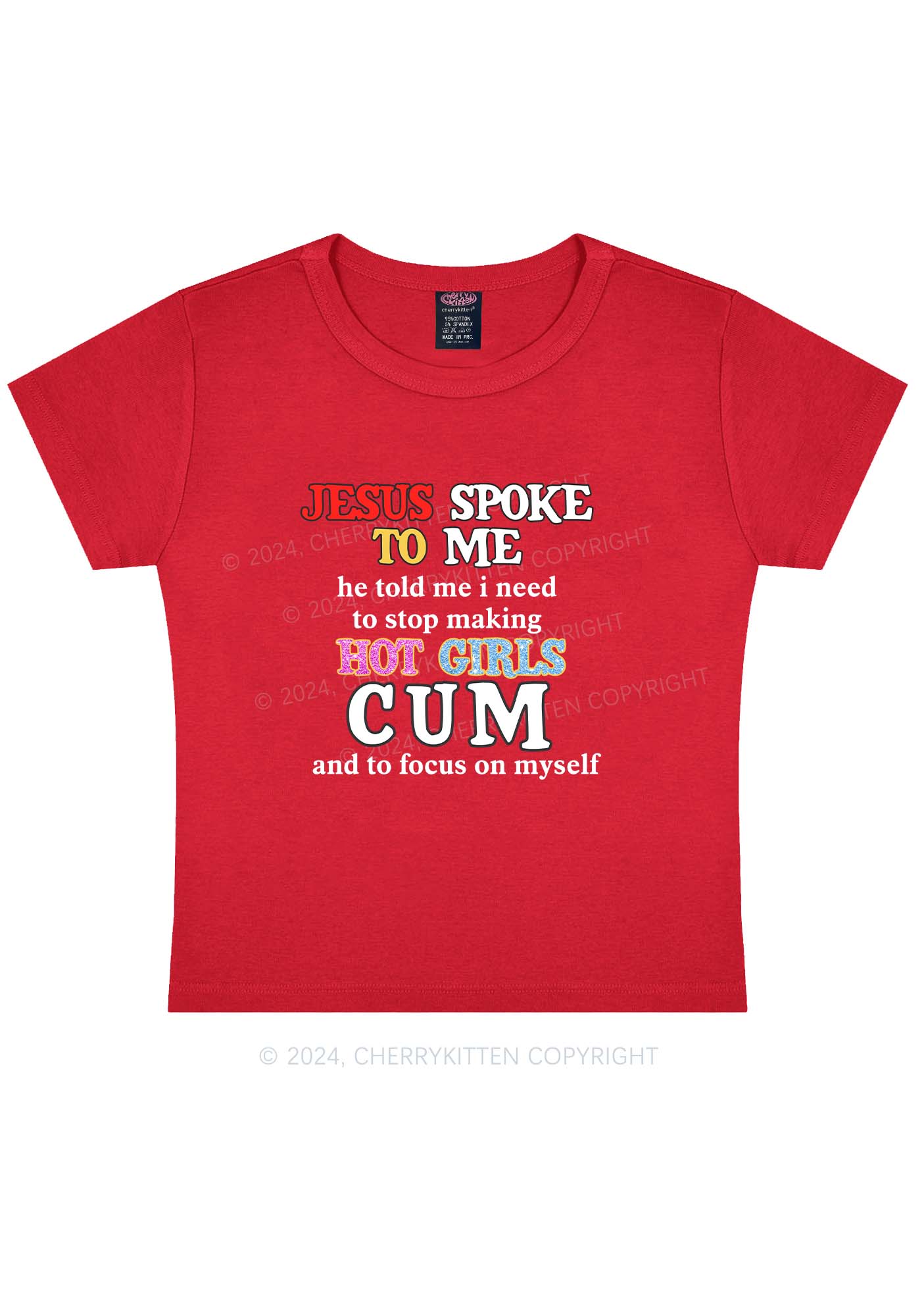 Stop Making Hot Girls Cum Y2K Baby Tee Cherrykitten