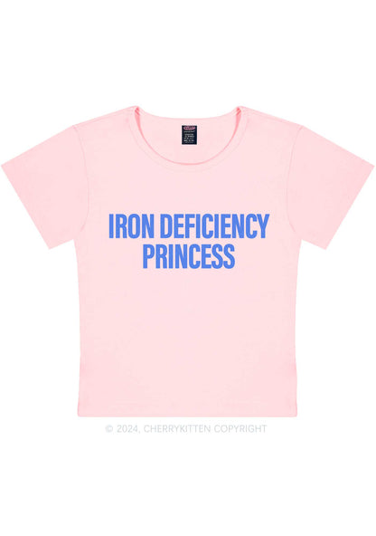 Iron Deficiency Princess Y2K Baby Tee Cherrykitten