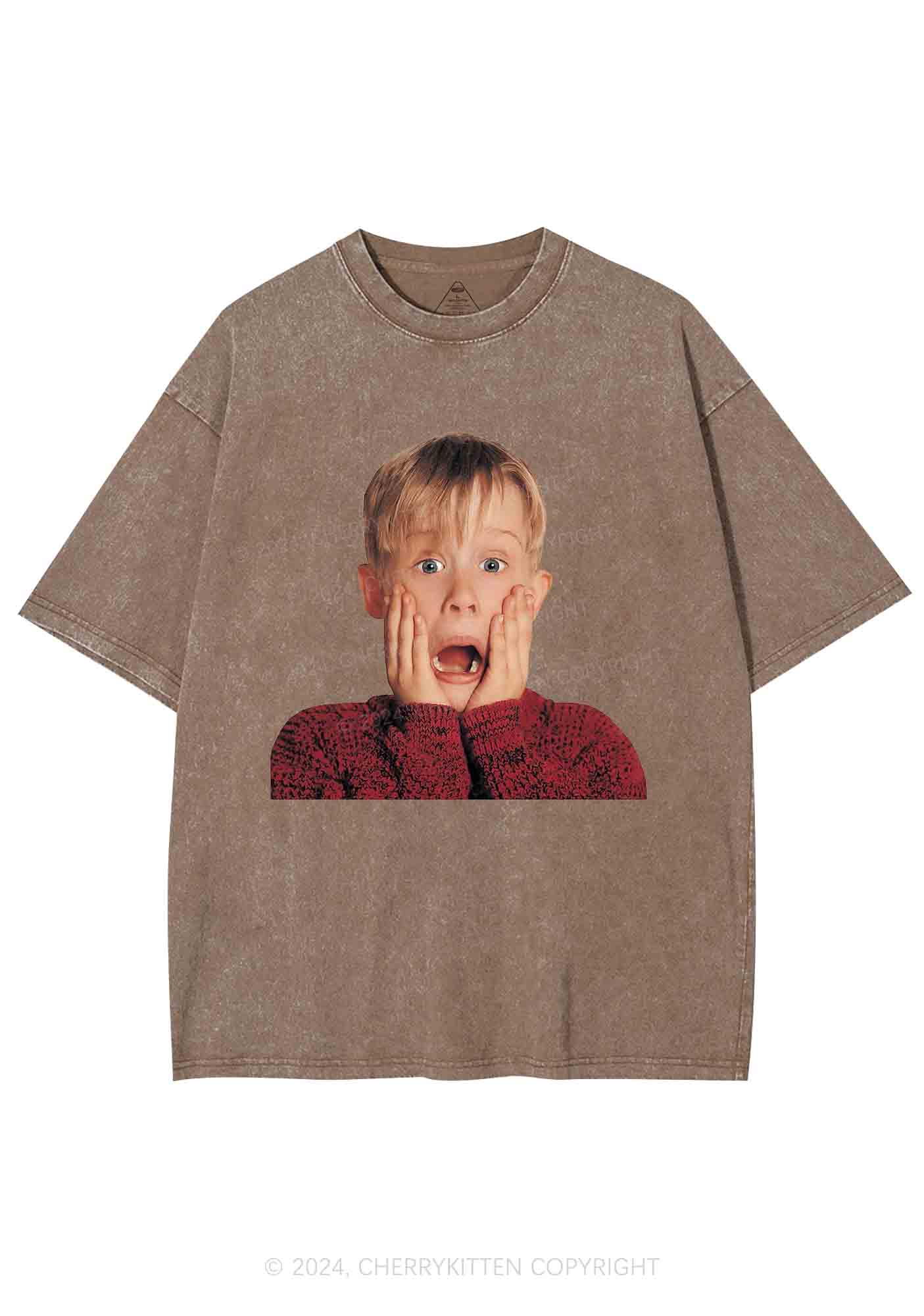 Christmas At Home Alone Y2K Washed Tee Cherrykitten