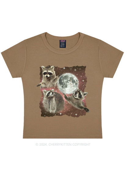 Raccoon Moon Y2K Baby Tee Cherrykitten