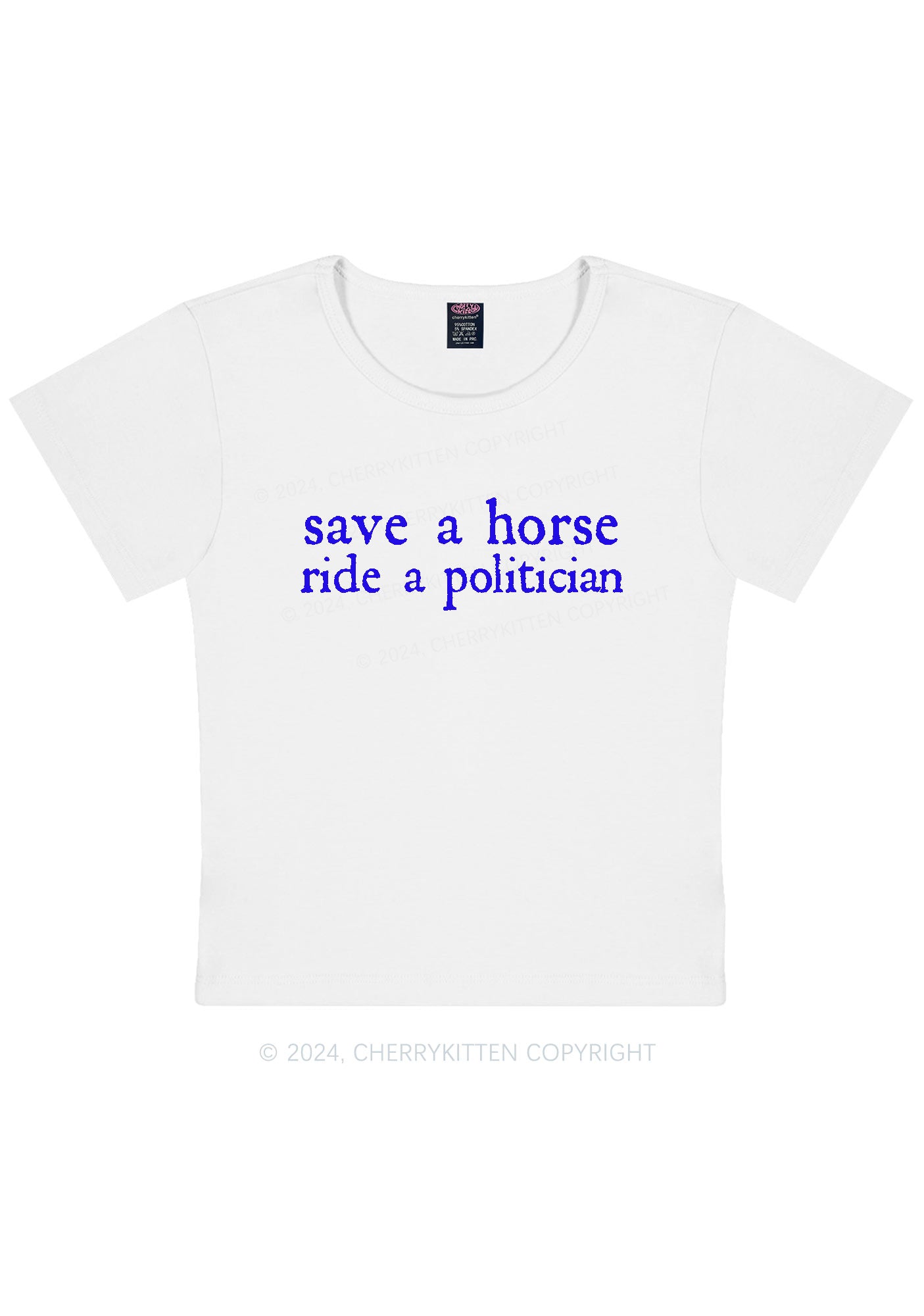 Ride A Politician Y2K Baby Tee Cherrykitten