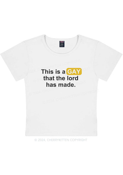 Curvy Lord Made Gay Y2K Baby Tee Cherrykitten