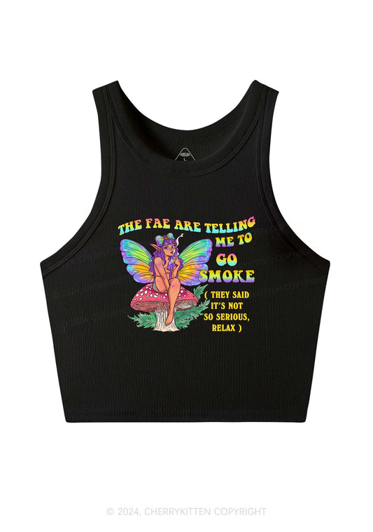 The Fae Smoke Y2K Crop Tank Top Cherrykitten