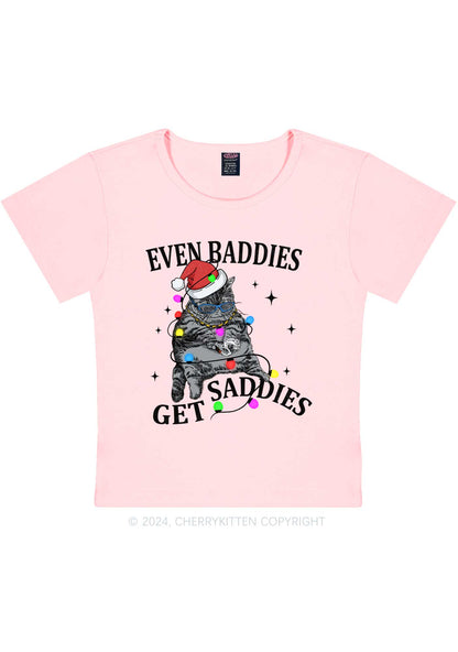 Christmas Baddie Cat Y2K Baby Tee Cherrykitten